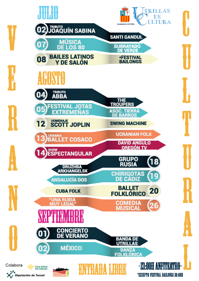 Cartel Verano Cultural Utrillas 2017